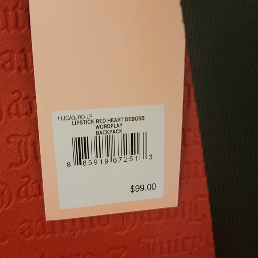 Juicy couture lipstick red deboss backpack - Picture 6 of 10